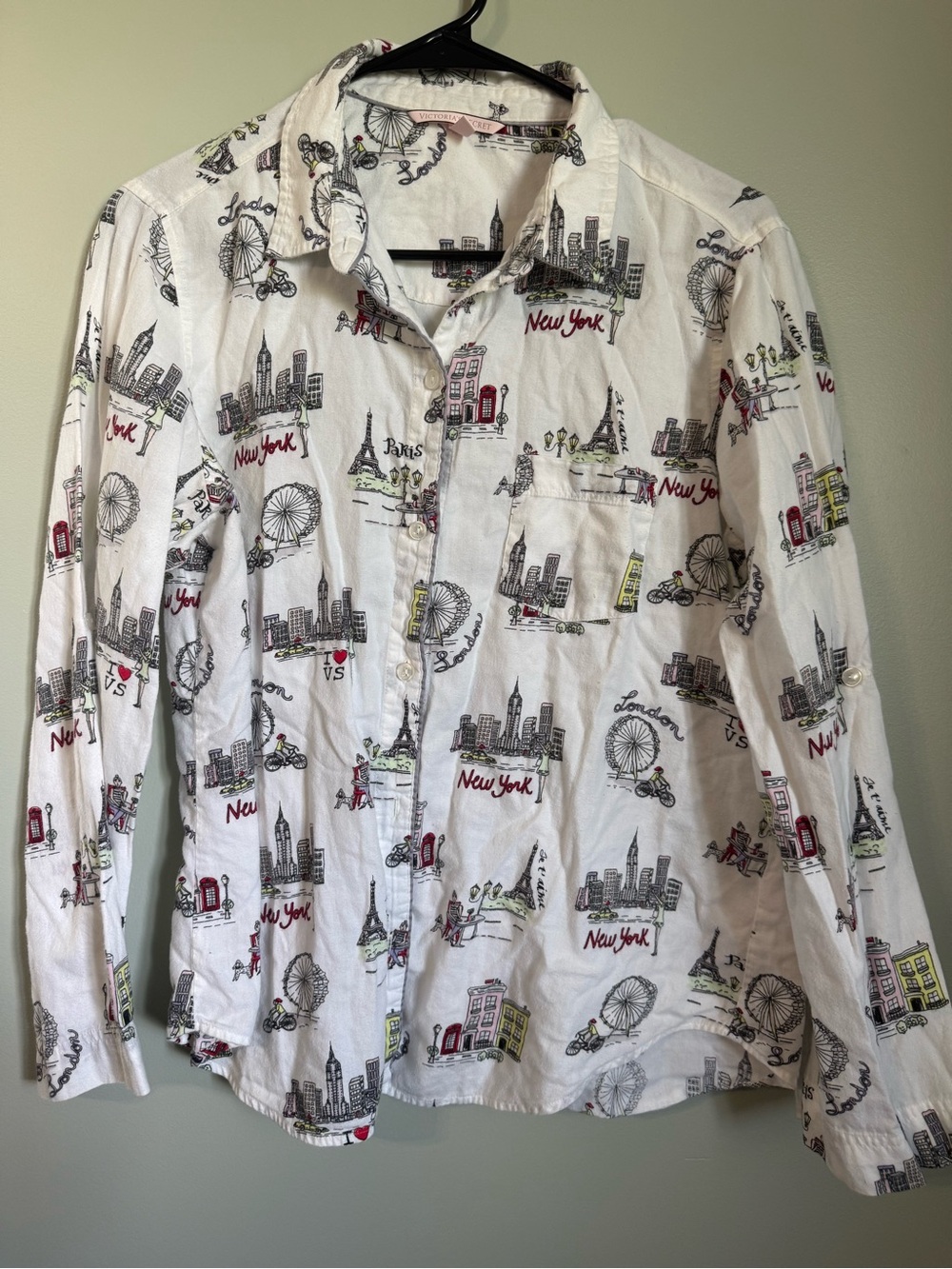 Victoria's Secret Iconic City Button-Down Pajama Shirt
